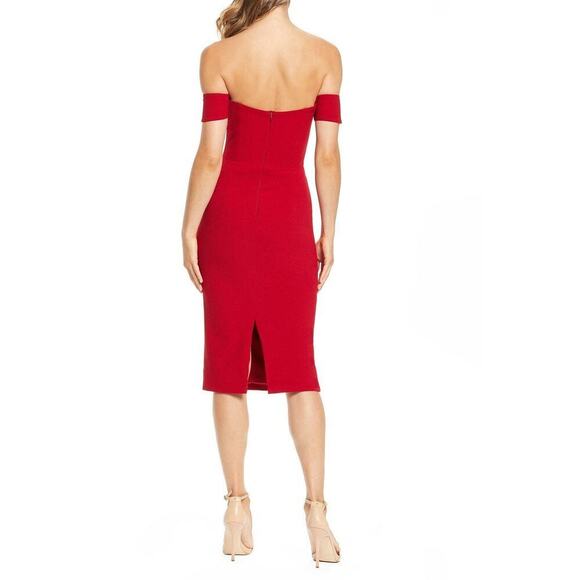 Dress the Population Bailey Off the Shoulder Bodycon Dress Garnet Size S NWT - Picture 2 of 12
